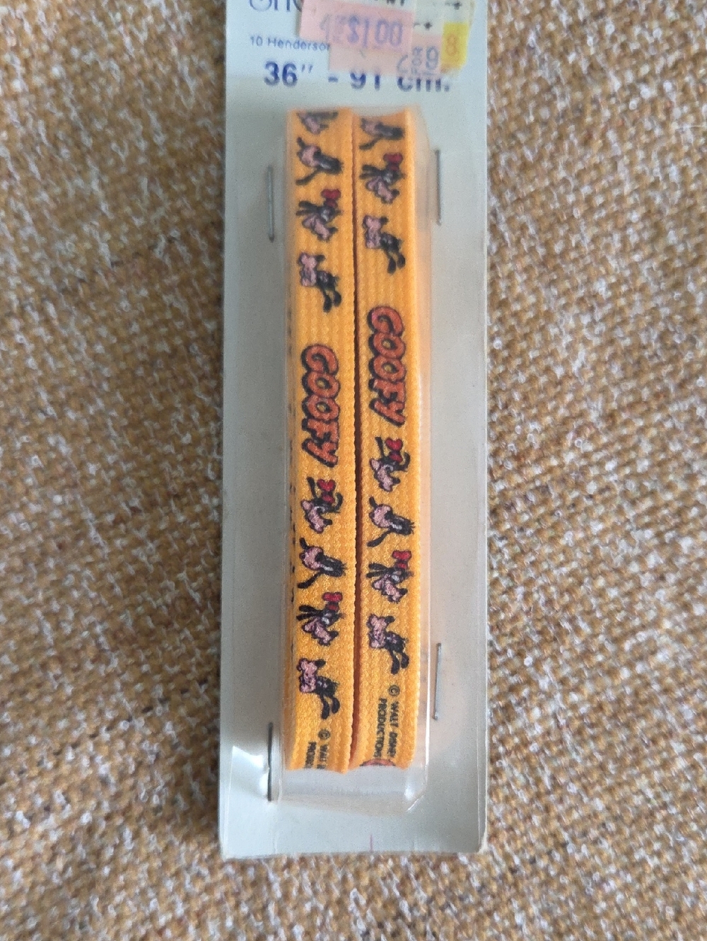 Goofy Shoe Laces Yellow -Vintage